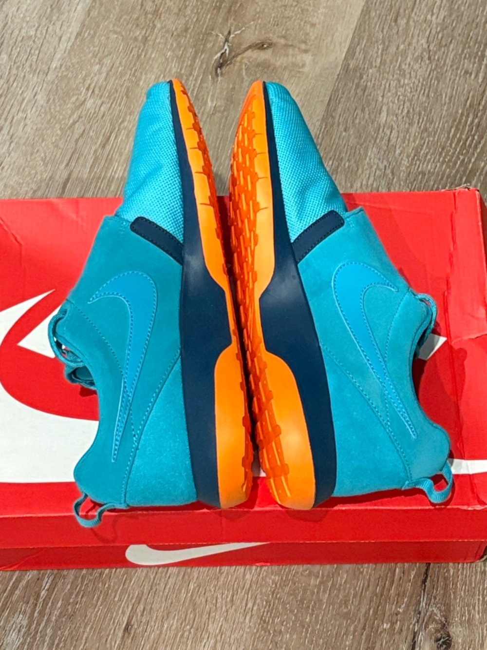 NIB [Nike] Roshe Run NM Athletic Shoes in Dusty Cactus/Spice Blue Men’s 9.5 - Picture 8 of 11
